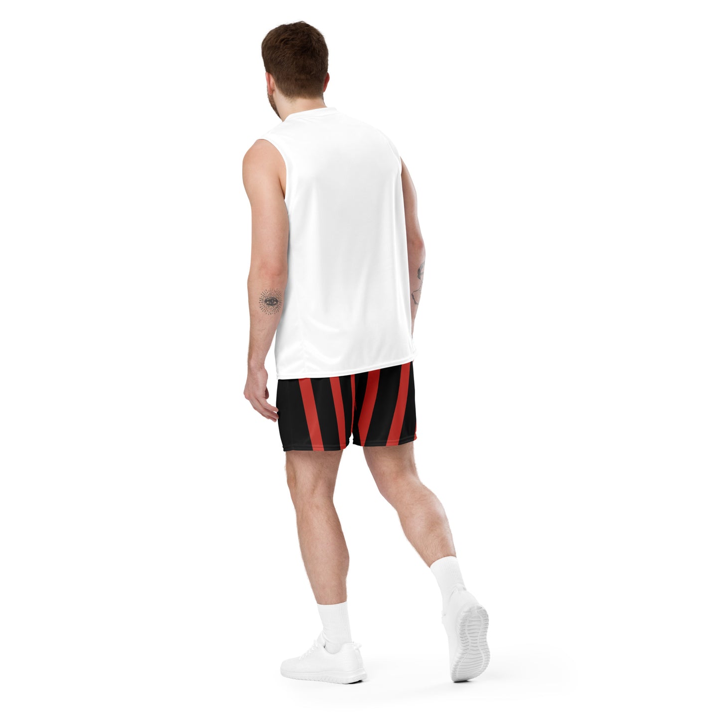 B(red) Stripes Men's Mesh Shorts